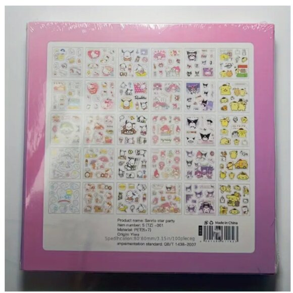 100 Pages Sanrio Hello Kitty Cinnamoroll Melody Kuromi Waterproof PET Material H - Picture 3 of 3